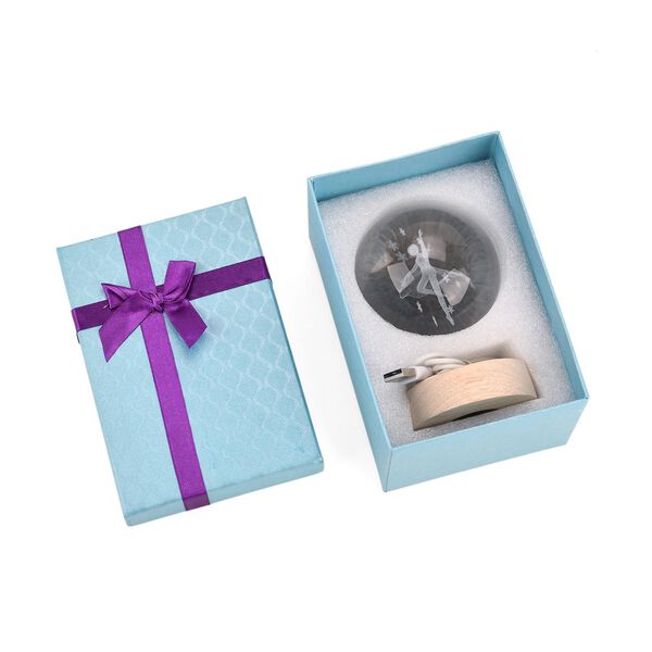 3D-Kristallglaskugel mit T&auml;nzerin, LED-Beleuchtung, 8cm, Farbwechsellicht image number 7