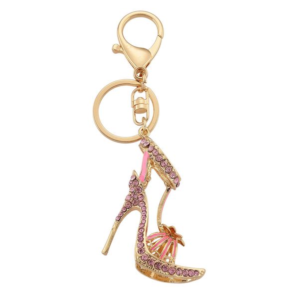 Mystischer Wei&szlig;er Kristall Schl&uuml;sselanh&auml;nger, emaillierte Legierung, goldfarben, Lebensbaum image number 7