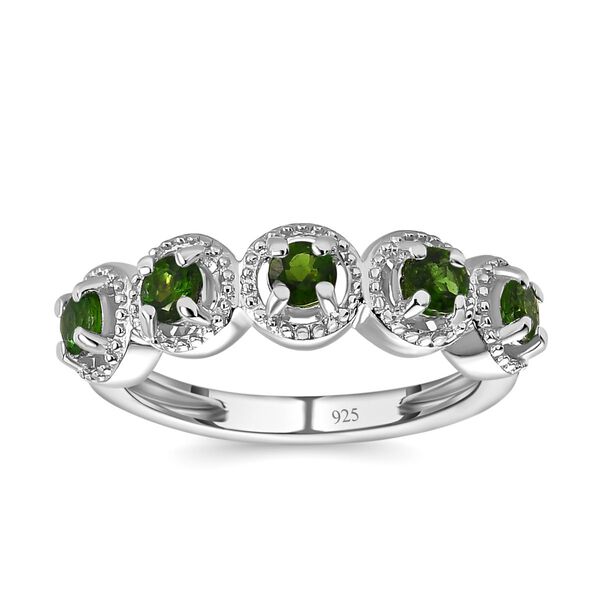 Nat&uuml;rlicher Chromdiopsid Ring, 925 Silber platiniert, (Gr&ouml;&szlig;e 21.00) ca. 0.72 ct image number 4