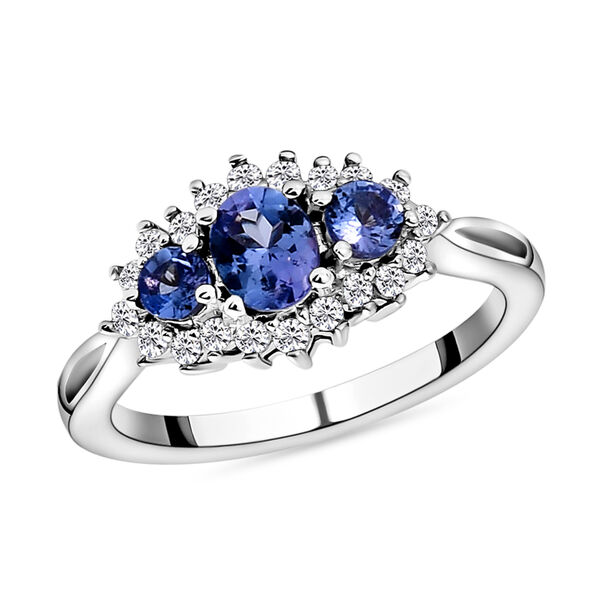 Tansanit und weißer Zirkon-Ring - 0,89 ct. image number 4