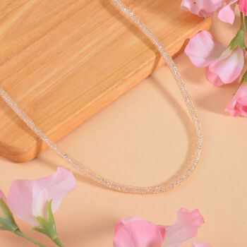 Wei&szlig;er Kristall Halskette ca. 75 cm Reines Messing