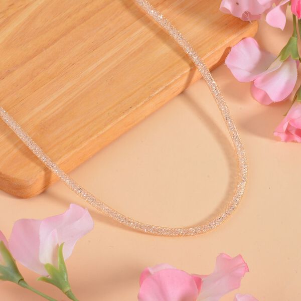 Wei&szlig;er Kristall Halskette ca. 75 cm Reines Messing image number 2