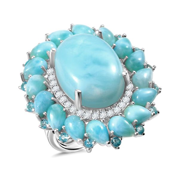 D'Joy Larimar, Neon Apatit und Zirkon Ring - 22,74 ct. image number 3