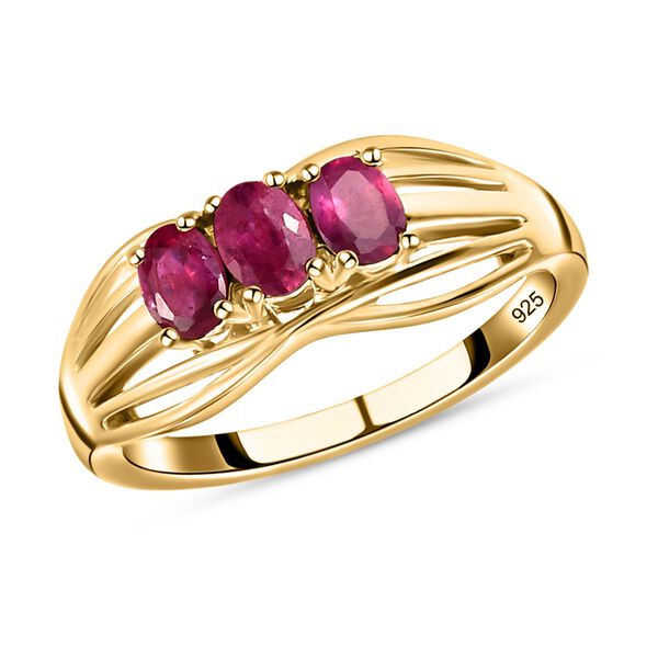 Afrikanischer Rubin-Ring, 925 Silber vergoldet, ca. 0.71 ct image number 4