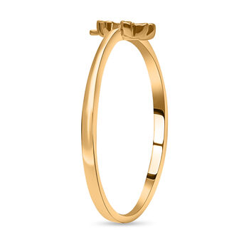 Handgearbeiteter Kleeblatt-Ring in Silber mit Gelbgold Vermeil