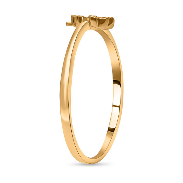 Handgearbeiteter Kleeblatt-Ring in Silber mit Gelbgold Vermeil image number 4