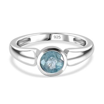 TUCSON FIND - Nat&uuml;rlicher AA Aqua Kyanit Ring 925 Silber rhodiniert (Gr&ouml;&szlig;e 17.00) ca. 1.03 ct