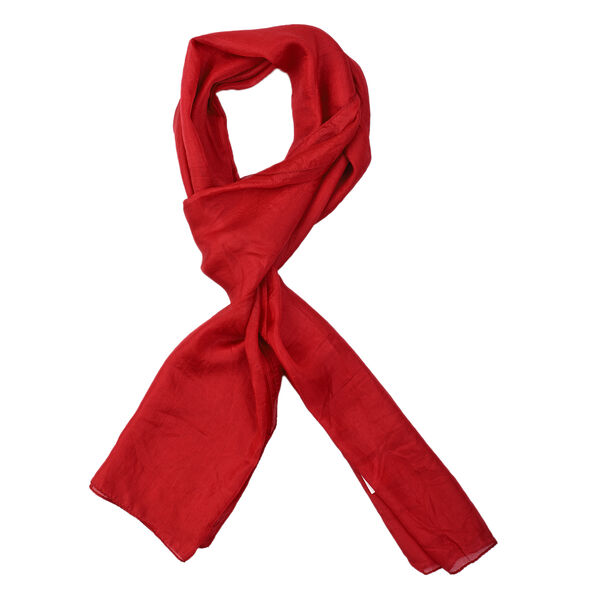 100% natürlicher Satin Seiden Schal, 48x160 cm, Rot image number 4