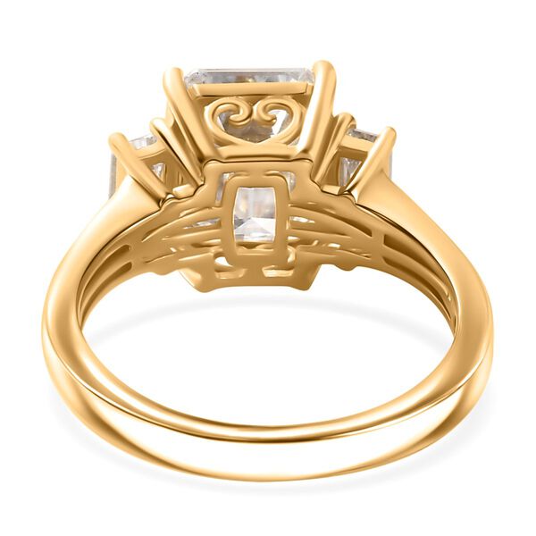 Moissanit Ring 925 Silber 750 Gelbgold Vermeil (Gr&ouml;&szlig;e 17.00) ca. 4,03 ct image number 5