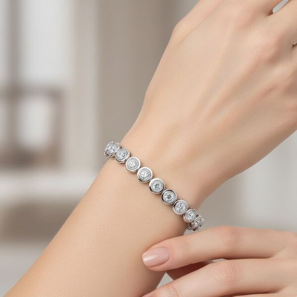 LUXURIANT DIAMANT - Lab Grown Diamant SI Armband ca. 19 cm 925 Silber rhodiniert ca. 3,90 ct. image number 2