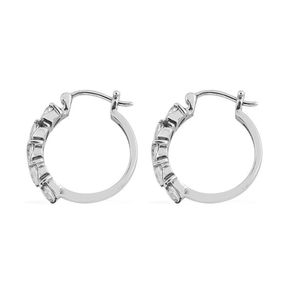 Wei&szlig;e Topas-Creolen, Edelstahl ca. 2,84 ct image number 4