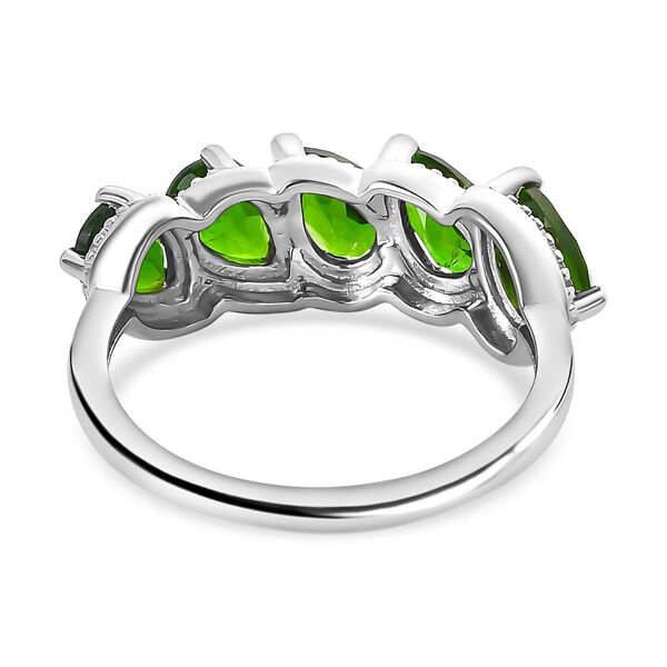 Nat&uuml;rlicher Chromdiopsid Ring, 925 Silber platiniert (Gr&ouml;&szlig;e 20.00) ca. 2.18 ct image number 6