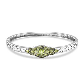 Peridot Armreif ca. 19 cm Edelstahl ca. 3,59 ct.