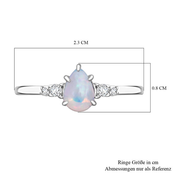 AA Nat&uuml;rlicher &auml;thiopischer Welo Opal und Moissanit Ring und Anh&auml;nge image number 7