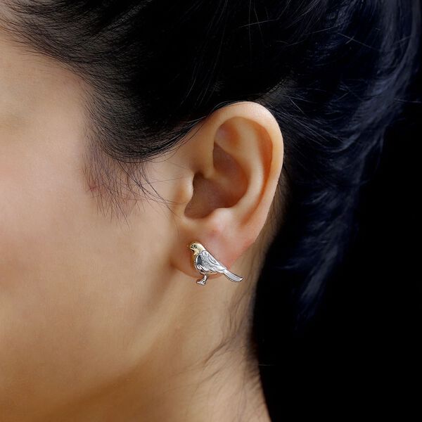 Zweifarbige Vogel-Ohrringe image number 2