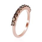 Champagner Diamant Half Eternity Ring 925 Silber Rose Gold Vermeil image number 3