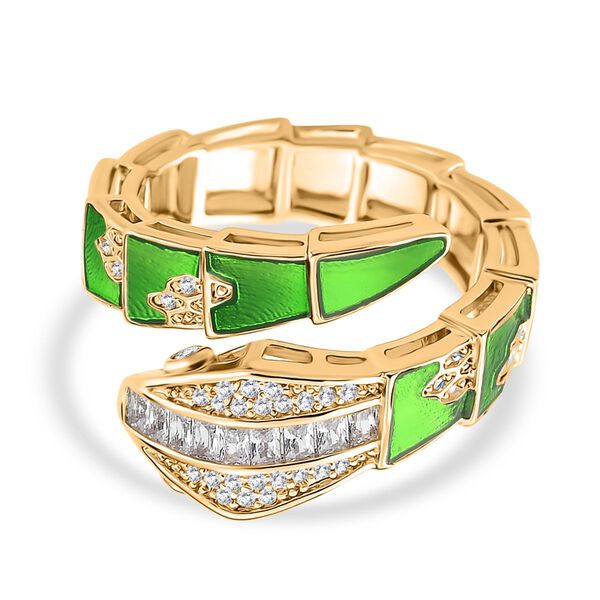 Wei&szlig;er Zirkonia Ring Nickelfreies Messing emailliert (Gr&ouml;&szlig;e 20.00)