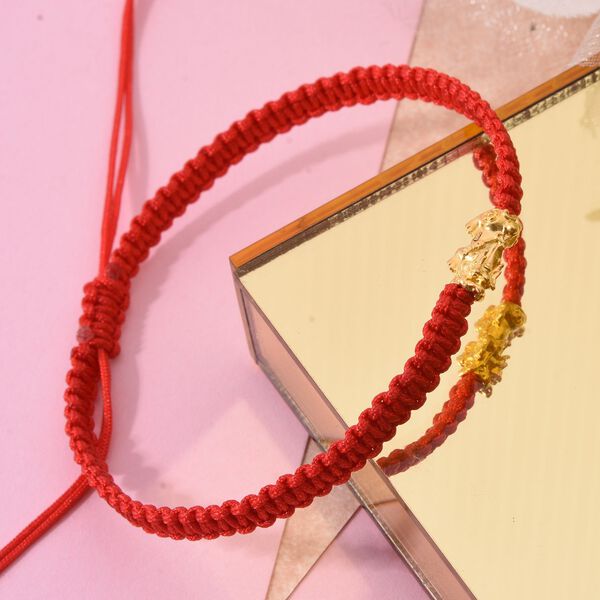 999 Gold Pixiu Armband, Flexibles, Rot image number 1
