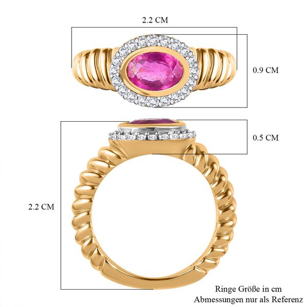 Ilakaka rosa Saphir und Zirkon Ring - 1,25 ct. image number 6