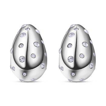 Wei&szlig;er Kristall Ohrringe Reiner Edelstahl