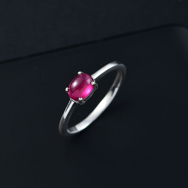 AA Afrikanischer Rubin (Fissure gef&uuml;llt) Ring 925 Silber (Gr&ouml;&szlig;e 19.00) ca. 1,34 ct image number 1