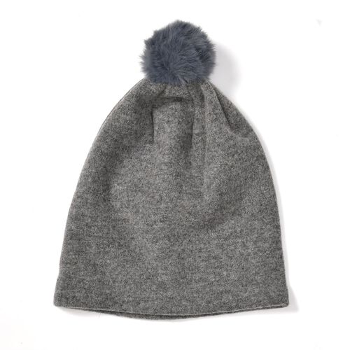 LA MAREY 2er-Set Kaschmir Mützen und Handschuhen mit Mikroplüsch-Futter, Grau image number 1