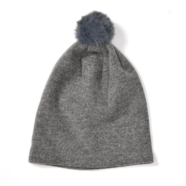 LA MAREY 2er-Set Kaschmir Mützen und Handschuhen mit Mikroplüsch-Futter, Grau image number 1