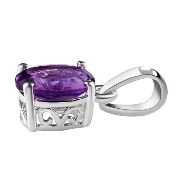 Afrikanischer Amethyst Solit&auml;r-Anh&auml;nger in Silber, 1,18 ct. image number 4