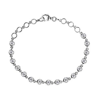 Moissanit 19cm Armband, 925 Silber platiniert