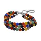 Mehrfarbig Edelsteine Armband ca. 18 cm Reiner Edelstahl ca. 32.42 ct