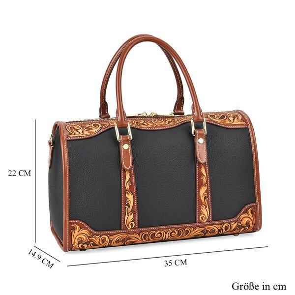 Grand Pelle  - Echtleder Umh&auml;ngetasche, 34,5x15x21 cm, schwarz image number 6