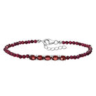 Rotes Granat Armband, ca. 19 cm, 925 Silber, ca. 12.16 ct