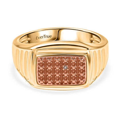 EVER TRUE Nat&uuml;rlicher Champagner Diamant Ring Nickelfreies Messing   (Gr&ouml;&szlig;e 23.00)