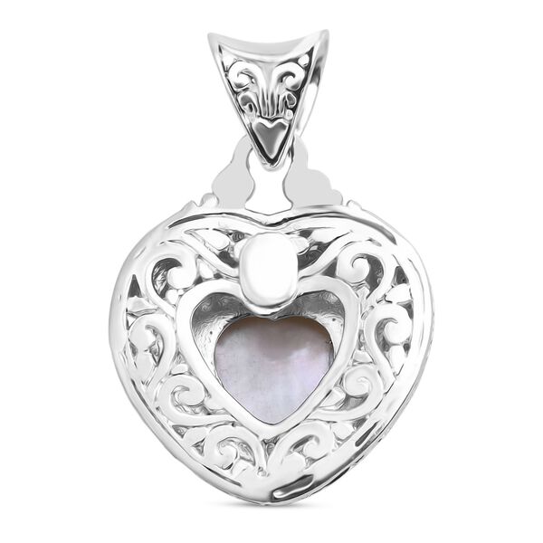 D'Joy Royal Bali - Blauer Mabe Perle Herz Anhänger image number 3