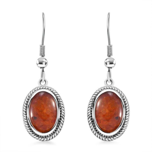 Feuer Opal Matrix Ohrringe 950 Kupfer ca. 8,00 ct.