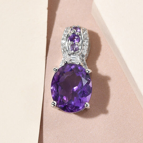 Lusaka Amethyst und Zirkon-Anh&auml;nger - 4,47 ct. image number 3