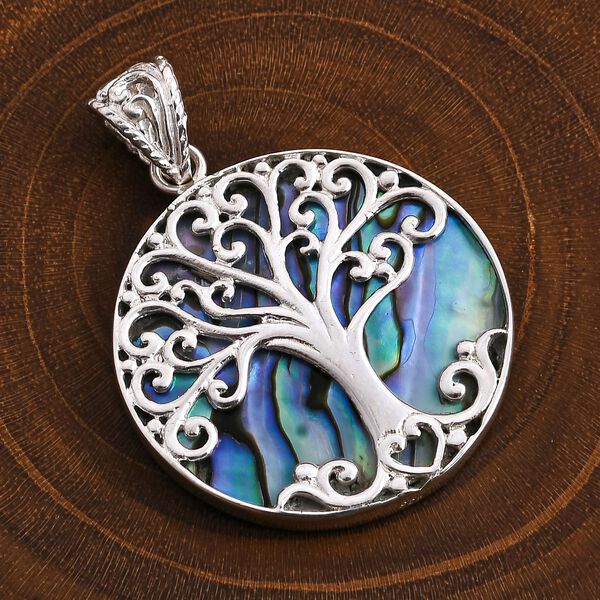 Royal Bali Kollektion - Abalone Muschel Lebensbaum-Anh&auml;nger image number 1