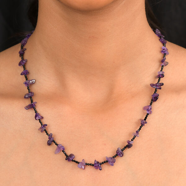 Afrikanische Amethyst und schwarze Spinell 91cm Halskette - 255 ct. image number 3