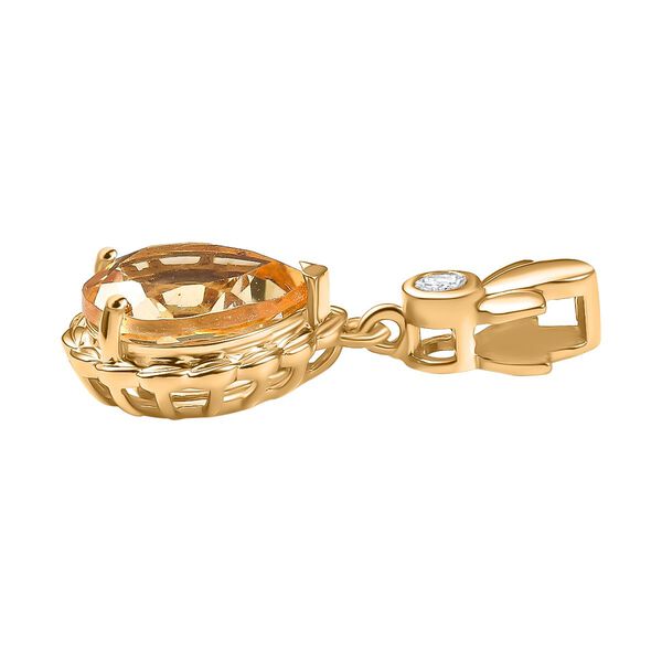 Citrin und wei&szlig;er Zirkon Anh&auml;nger - 2,94 ct. image number 3