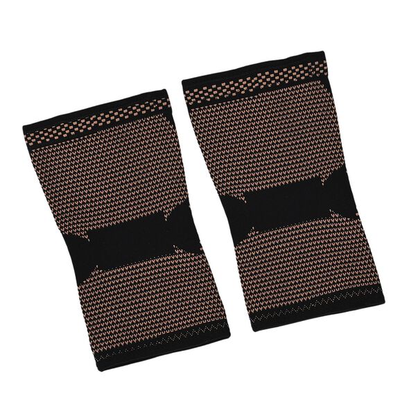 Kupfer-Komfort, Kniebandagen, zur Unterst&uuml;tzung der Gelenke und Arthritis-Schmerzlinderung, Gr&ouml;&szlig;e L, Schwarz image number 3