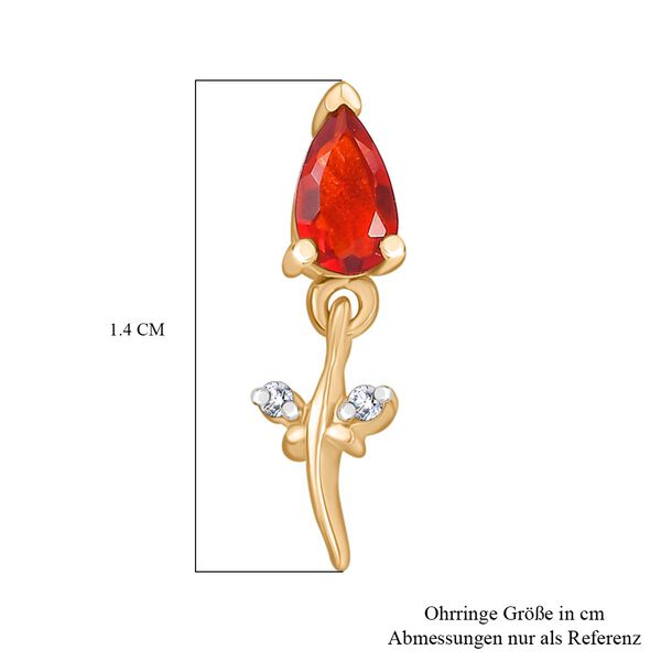 D'Joy AA mexikanische Kirschfeuer-Opal und Zirkon Ohrringe - 0,38 ct. image number 6