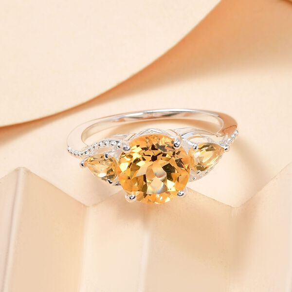 Citrin Ring, 925 Silber (Gr&ouml;&szlig;e 16.00) ca. 2,26 ct image number 2