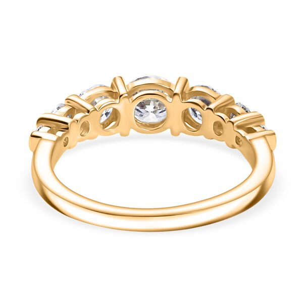 Moissanit Ring, 925 Silber 750 Gelbgold Vermeil - 1,12 ct. image number 6