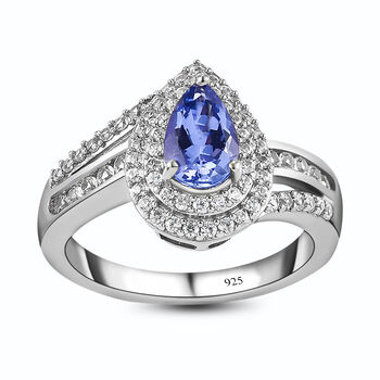 AA Tansanit und Zirkon Ring - 1,73 ct.