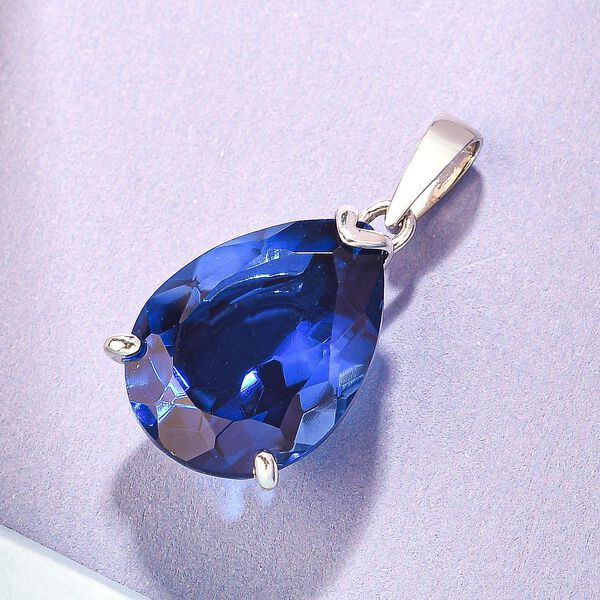 Ceylonfarbener Quarz-Anh&auml;nger, 925 Silber platiniert - 17,21 ct. image number 3