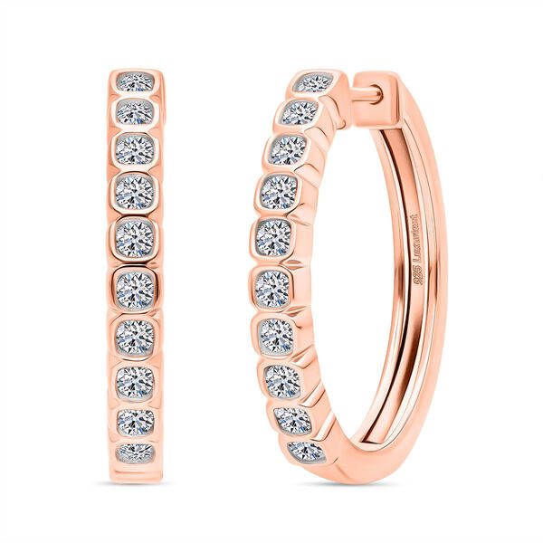 LUXURIANT 0,50 ct. SI Labor Diamant Ohrringe, 925 Silber 750 Ros&eacute;gold Vermeil
