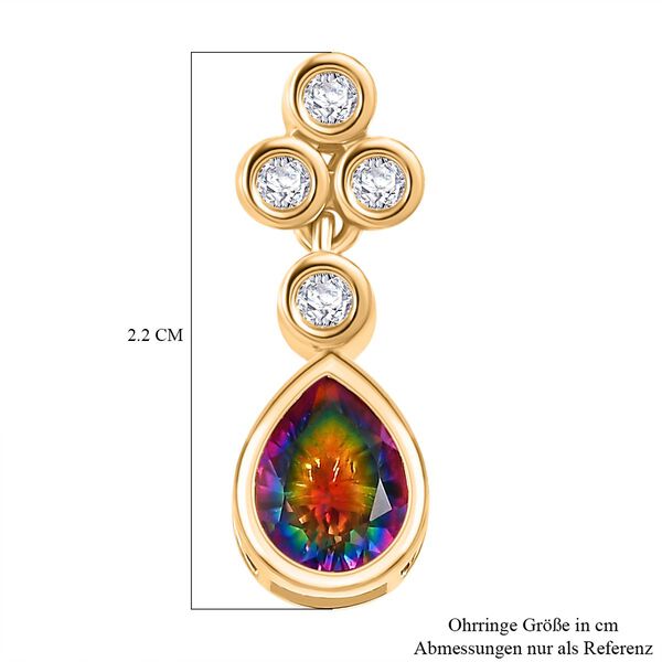 Nebula Quarz und Zirkon Ohrringe, ca. 3,18 ct. image number 5