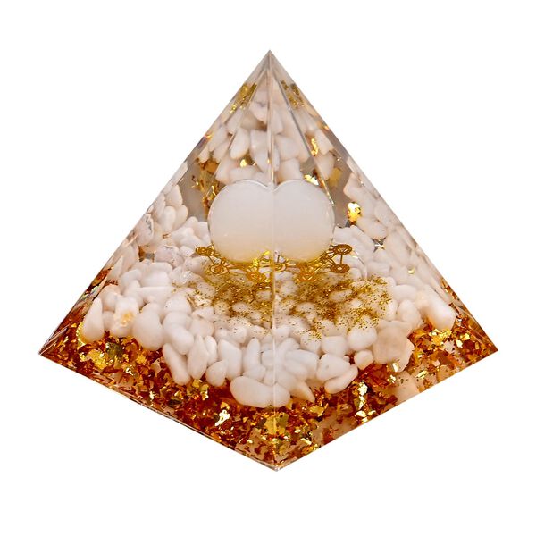 LIVMORE Kristall Pyramide Dekoration aus Kristall und Resin, 6cm, Wei&szlig; image number 2
