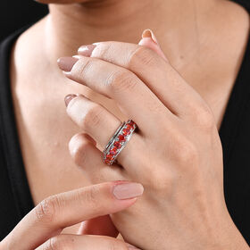 Orange Zirkonia Spinning-Ring - 8,08 ct.