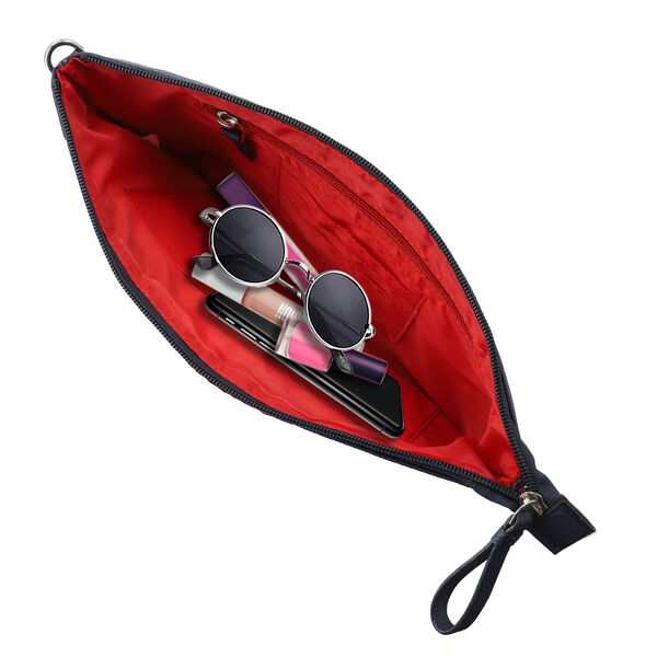 VIVID BY SUKRITI Crossbody-Tasche aus echtem Leder, Blau image number 7